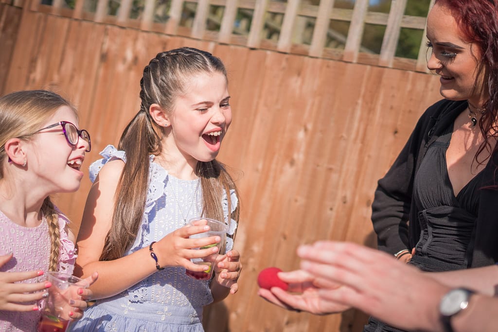 Professional party magician entertaining guests in Canary Wharf.